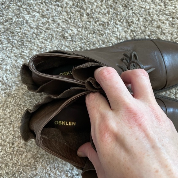 Osklen brown leather combat ankle boots size 37 - Picture 8 of 9
